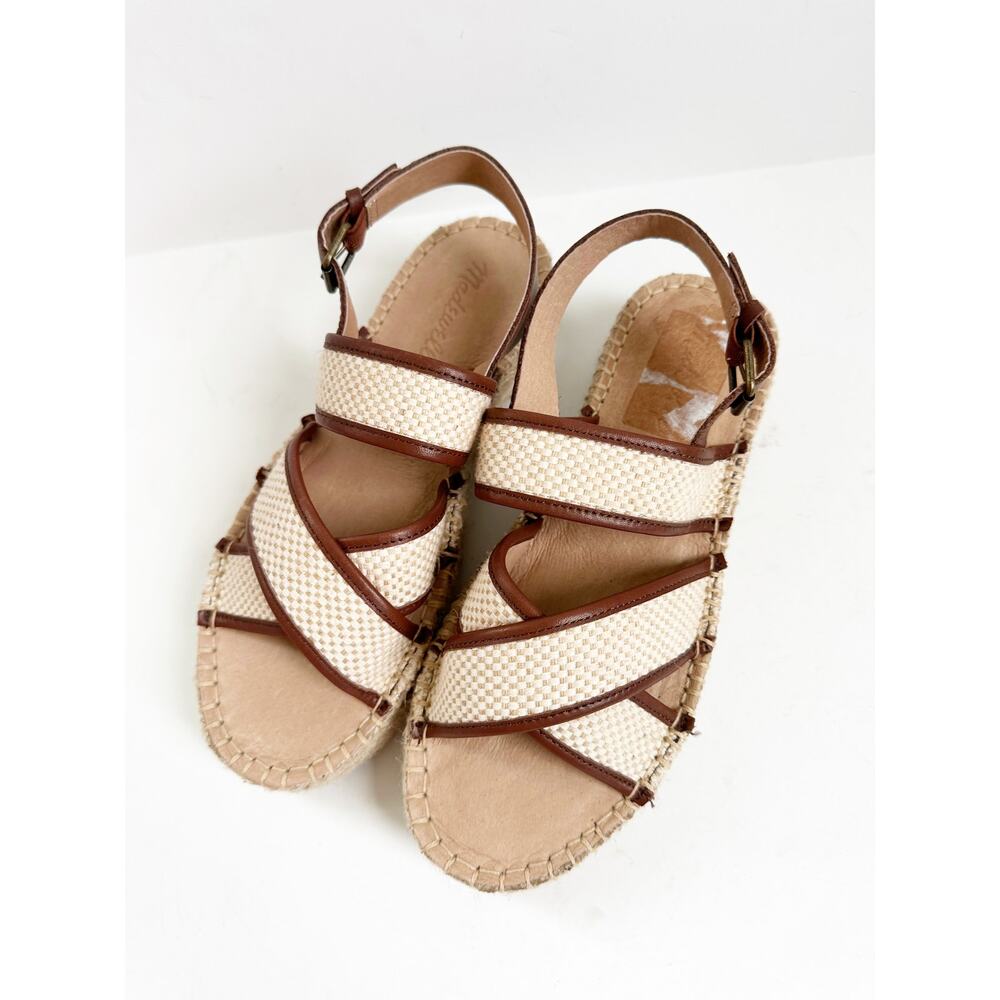 Madewell NWOB The Julie Espadrille Sandal 7M Cream Tan